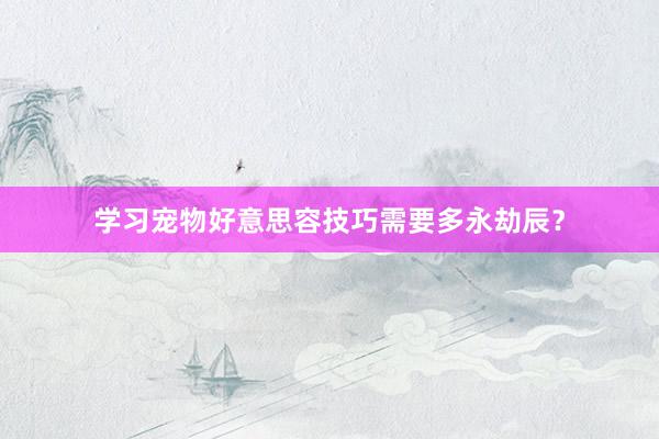 学习宠物好意思容技巧需要多永劫辰？